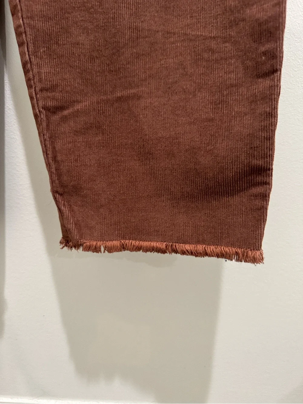 Aerie Brown Corduroy Cropped Overalls Utility Jumpsuit Raw Hem Medium - Picture 8 of 13